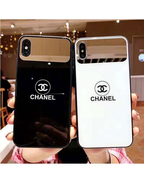 chanel iPhone xr/xs max/xsケース シャネル iphone x/8/7スマホケース ブランド Iphone6/6s Plus Iphone6/6sカバー ジャケット 鏡付き