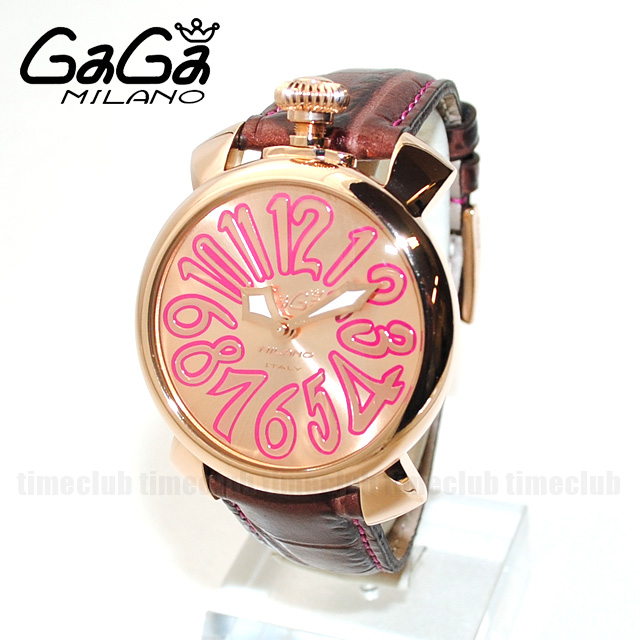 GaGa MILANO （ガガミラノ） 時計 腕時計 MANUALE マニュアーレ マヌアーレ 40mm ブラウン レザー/ピンク/ピンクゴールド 5021.08