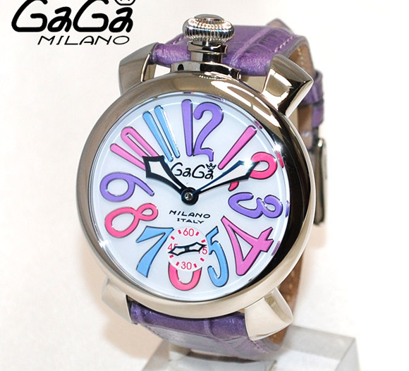 ガガミラノ スーパーコピーGaGa MILANO 腕時計 マニュアーレ マヌアーレ 48mm ライトパープルレザー 5010.09S